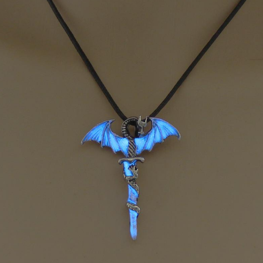 Glow-in-the-Dark Dragon Pendant Necklace