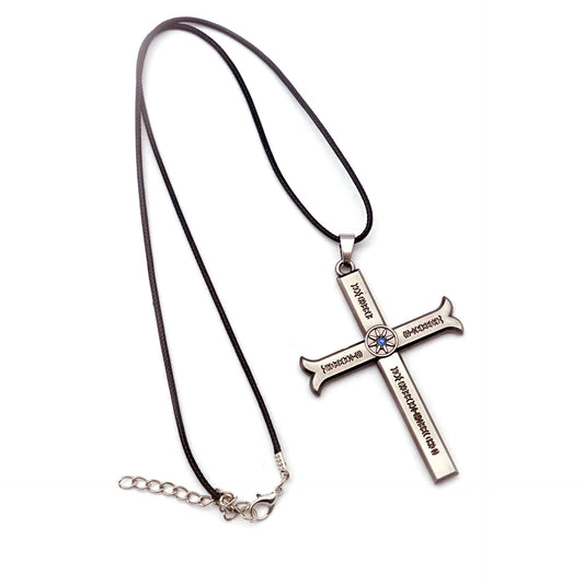 New One Piece Mihawk Cross Keychain and Necklace Gift